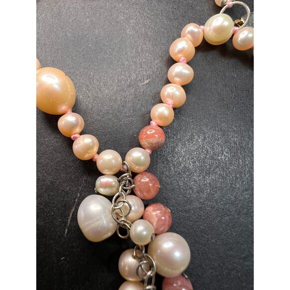 NEW freshwater pearl multi stone necklace with sterling silver clasp - Picture 9 of 15